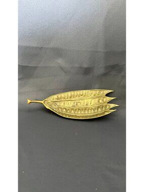 1948 Oscar JW Hanser Brass Mimosa Seed Pod Trinket Dish, Virginia Metalcrafters